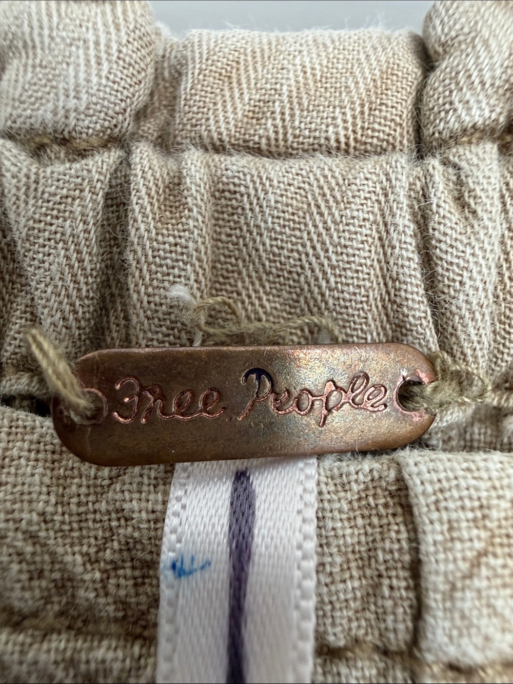 Free People Wide Leg Drawstring Pants in Khaki - Picture 2 of 8